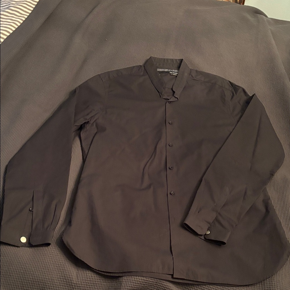 The Kooples black Mao collar Tukedo shirt. Beautiful!